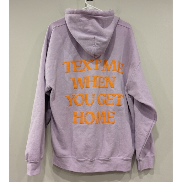 Lonely Ghost Text Me When You Get Home Lavender and Orange Hoodie Sweatshirt XL - Picture 6 of 9